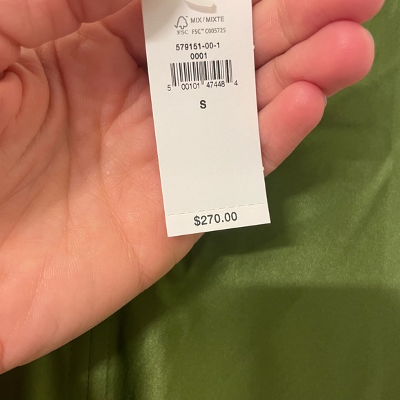 NWT Banana Republic Green Silk Maxi Dress - Picture 5 of 8